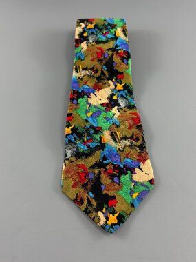 Jazz Multi Abstract Floral Men's Tie 4" x 58" Vintage